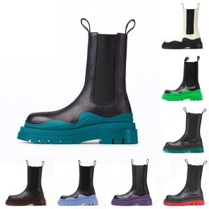 Wholesale red tire for sale - Group buy Tire Chelsea Boots Fashion Designer Ankle Women Boot Chunky Rubber Sole Luxurys Triple Black White Green Pink Purple Red Martin Booties Platform
