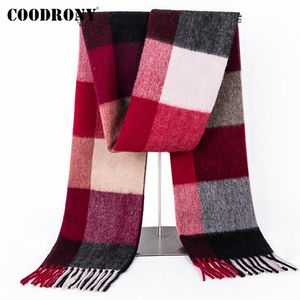 Sjaals Coodrony Merk Herfst Winter Hoge Kwaliteit Pure Wool Paar Sjaal Elegante Plaid Gebreide Zachte Warme Sjaal Vrouwen P1015