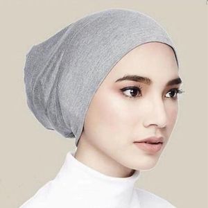 Scarves 53 Color Soft Jersey Stretch Inner Hijab Cap Muslim Turban Islam Underscarf Undercap HIjabs Tube Turbante Mujer Hat