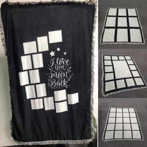 DIY Panels Sublimation Blanket Blank Thermal Transfer Printing 9 15 Grids Heart Moon Blankets C0523A3