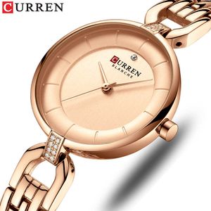Curren Kobiety Zegarki Top Marka Luksusowe Charms Małe Dial Damskie Zegarki Wrist Różowe Zegarki Różowe Złote Dla Kobiet Relogio Feminino 210527