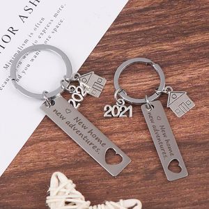 Nyckelringar som börjar gratulationer Keychain Home Keyring 2021 Housewarming Gift for Home Owner House