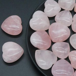 Other 12Pcs Natural Healing Crystal Rose Quartz Heart Love Worry Stones Set Bulk Polished Pocket Palm Thumb Gemstones Chakra Balancing