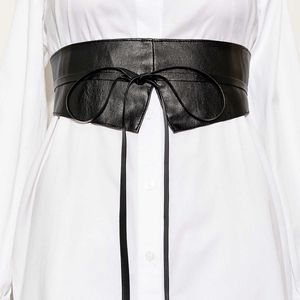 Gorset Szeroki PU Skórzany Pas CummerBunds Paski Lace-Up Paski Dla Kobiet Tight High Waist Odchudzanie Ciało Kształtowanie pasa pasa G1026