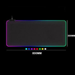 LED luz gaming rgb grande tampa de teclado antiderrapante de borracha de borracha de borracha de computador tapete mesa tapete jogo pc mouse pad