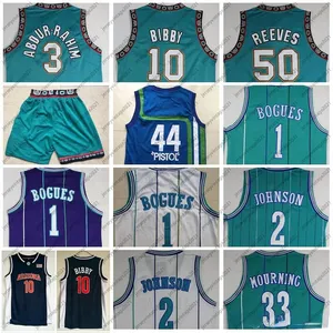 Top Koszykówka Michael Mike Bibby Jersey Sharef Abdur Rahim Bryant Reeves Muggsy Bogues Larry Johnson Alonzo Pages Pistolet Pete Maravich Rozmiar S-2XL