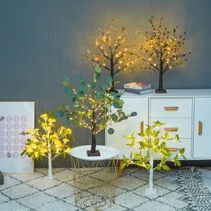 LED Masa Lambası Işıkları Çiçek Bonsai Ağacı Pil Powered Gece Işıkları Ev Dekorasyon Partileri Düğün Yatak Odası Dekor