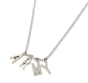 2021 Bangtan Boys Jimin Pendant Halsband KPOP Fan Smycken Alloy Fashion Army Letter Halsband Best-Friend Bijoux