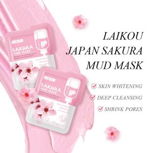 Laikou Sakura грязевая маска для лица глубокая очистка термоусадочных поры увлажняющие увольнение угрей в черную голову