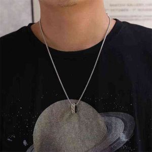 Mode Männlichen Anhänger Halskette für Männer Titan Stahl Lange Kette Halskette Trendy Rapper Schmuck Hip Hop Streetwear Zubehör G1206