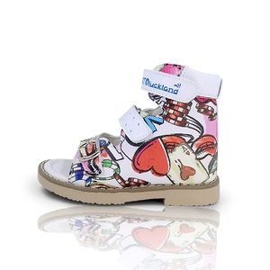 Bambini sandali in pelle ortopedica Supporto per arco correttivi aperti per le adorabili scarpe estive di graffiti per bambini e ragazze 210306