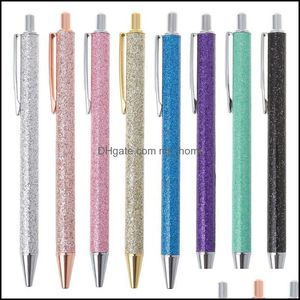 Skriva Business IndustryLuxury Bling Metal Ballpeet Pen 1,0mm Glitter Oljeflödespennor Kontorsmaterial Skolpapper Drop Leverans 20