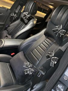 Сиденья подушки 2021 Bowknot Plush Material Car Interior Accessories Suite Lumbar Soper Sheam Подушка подголовника