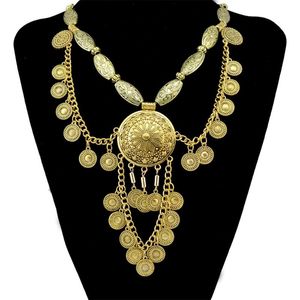 Pendant Necklaces Fashion Bohemian Gold Color Chest Shoulder Link Necklace Tassel Chain Drop Long Alloy For Women Jewelry