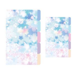 Segnalibro 594F 1 set fiori di ciliegio Stile A5 A6 A6 A6 Blocco a foglia Allentato Quaderno Indice Separatore Diario Diario Paper Planner Binders Students Students