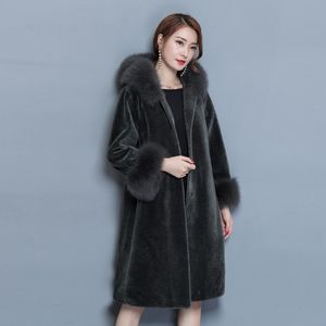 Wywwan الخريف والشتاء الصوف معطف الصوف الإناث منتصف طويلة جديد الكورية مزاجه المرأة شعبية قميص معطف الصوف النساء 210218