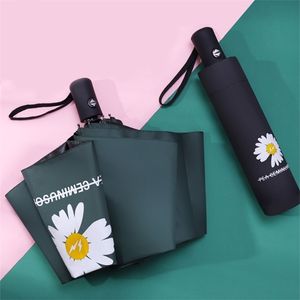 Fully Automatic Folding Umbrella Female Luxury Fashion Business Rain Umbrella with Print Women Men Large Windproof Auto Unbrella 211124