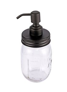 Black Mason Jar Soap Dispenser Coperchio RUSC ASCORRY 304 Acciaio inox Distributore di lozione liquido per cucina e bagno Jar non incluso HY-01S