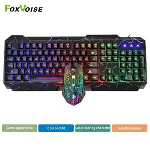 Gaming LED Lysous Keycaps USB Wired Gamer Kit Vattentät Multimedia RGB Backlit Mouse och Keyboard Combo PC