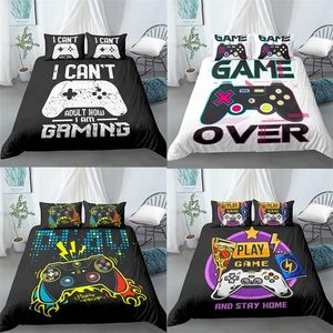 3D Duvet Cover Teens Gamer Bedding Set för barn Boys Girls Bed Gamepad Tryckt med kuddefodral Xmas gåvor US Queen EU Double 210309