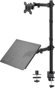 Laptop und 13 bis 32-Zoll-LCD-Monitor-Stand-Up-Schreibtischhalterung, extra hoher einstellbarer Ständer, passend für Laptops bis 17 Zoll (Stand-V012C)