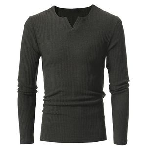 Camisolas masculinas knitwear elegante manga comprida v-pescoço trecho magro slim inverno jumpers homens pulôver camisola tops