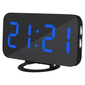LED Mirror Alarm Clock Digital Table Clock Multifunction Snooze Display Time Night Led Light Desktop Alarm Clock