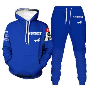 Erkek Ceketleri İspanya Alpine F1 Takım Motorsport Alonsobrand Erkekler Tide 3D Baskılı Hoodie Suits Moda Jogging Sports Suit Fitness Spor Giyim