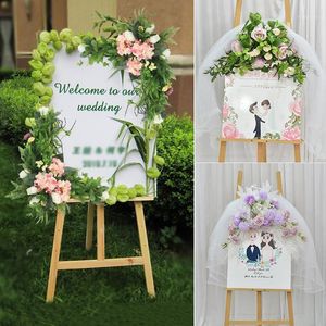 Wedding Greeting Card Water Flower Signage Simulation Silk Art Okno Sklep Model Pokoju Pokaż rekwizyty Dekoracyjne kwiaty Wieńce