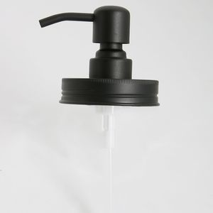 Preto Mason Jar Soap Dispenser Puzes à Prova de Ferrugem 304 Aço Inoxidável Líquido Líquido Líquido Cabeça Loção Bomba para Cozinha e Banheiro Jarro Não Incluído DH5899