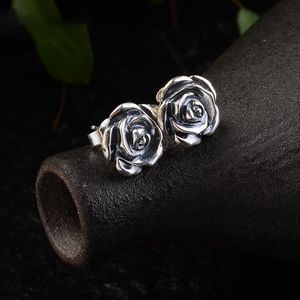 925 Sterling Rose Örhängen för kvinnor studs Örhängen Retro Antik stil Silver 925 Smycken