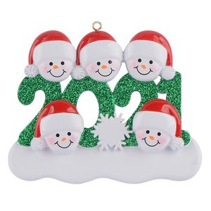 70920A Choinka Ornament Party Decorations 2021 Snowman Rodzina 2/3/4/5/6 Boże Narodzenie Prezent Dla Mamy Tata Kid Babcia 50szt