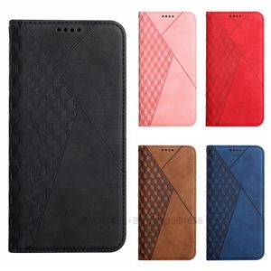 Diamond Grain Skin Poczuj Skórzane Wallet Case dla iPhone 13 12 Pro Max Mini 11 XR XS X 8 7 6 Cube Identyfikator Kredyt Uchwyt Slot Klapki Pokrywa Suck