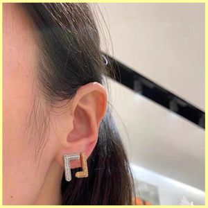 Wholesale High Quality Designers Diamond Earrings Studs Letters F Earring 925 Silver For Women Lovers Gift Buzatue Luxury Jewelry Box Nice