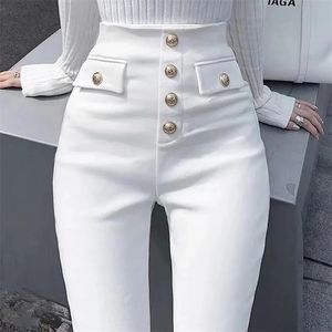 Slim Women Skinny Pencil Jeans Button Plus Size S-3XL Mom Denim Pants Fashion Vintage Stretch Pants Leggings casual neri 211104