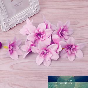 10 x Artificial Flower Orchid Head For Bride Hair Clip Xmas Brooch Craft Wedding W215