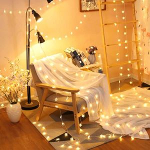 Dizeler 100led 220v AB Noel Çelenk 10m Pil Flaş Pul Pulları Led String Peri Işıkları Parti Ev Düğün Bahçesi Dekorlu