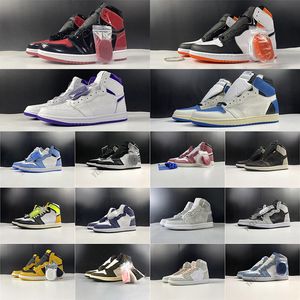 2021 1 1s 높은 농구화 Bred Patent Court Purple Hype Royal Light Fusion Red Electro Orange Pollen Jumpman Trophy Room With box OG men Athletic Sneakers