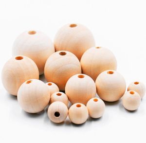 Loose Jewelryloose Natural Wood Color Round 20Mm 15Mm 12Mm 10Mm High Quality Lead- Wooden Beads Diy Jewelry Aessories Wholesale Drop Deliver