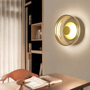 Lampada da parete moderna a LED Ciotola in vetro Lampada a sospensione Applique Nordic Living Camera da letto Comodino Cucina Decorazione per interni Lampade da bagno Specchio faro