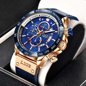 LIGE Uhren Herren Top Marke Luxus Uhr Casual Leder 24 Stunden Männer Armbanduhr Sport Wasserdicht Quarz Chronograph + Box 210527