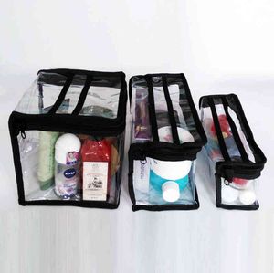 Nxy Cosmetic Bags мода макияж ПВХ ясный прозрачный водонепроницаемый многофункциональный мешок организатор 220303