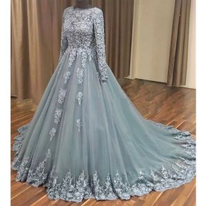 Long Sleeves A-line Prom Dresses Vintage Formal Party Second Reception Gowns