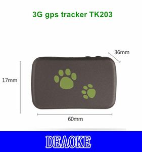 Автомобильные GPS аксессуары 3G TK203 Mini Pet Tracker Водонепроницаемое пылезащитное устройство для отслеживания в режиме реального времени устройства AGS Loctator Motion Alarm Энергосбережение