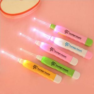 LED Flashlight Baby Ear Pick Wax Earpick Remover With Curette Cleaner Tweezer 3 Fitting for baby health gift favor on Sale