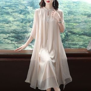 Wholesale spinning dresses resale online - Luxury Casual Dresses Spring Two piece Hanfu Medium Length Skirt Feminine Cheongsam Improved Spinning Drs