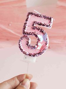 Alla CMBINATION OF GLITTER NUMMER 0-9 FIRTHday Candles Cake Topper Insert Creative Birthday Party Dessert Table Candle Ornament