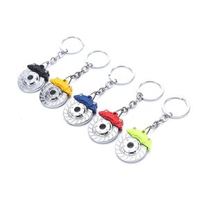 Cute Metal Auto Parts Disc Brake Keychain For Men Gift Trinkets Hub Calipers Key Ring For Car Pendant Key Chain