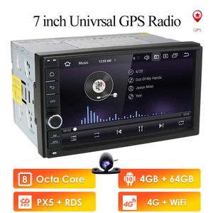 2 DIN 7 '' Octa Core Universal Android 10 4GB RAM 64G ROM BIL AUDIO RADIO STEREO GPS NAVIGATION WIFI 1024 * 600 Pekskärm 2din PC