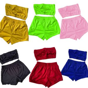 Seksi Nakış Bayan Straplez Kıyafetler 2 Parça Set Marka Spor Eşofman Sutyen + Şort Spor Suit Yeni Sıcak Yaz Kadın Giysileri KLW6133